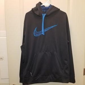 XL Men's Nike Therma-Fit Hoodie in Black/Blue